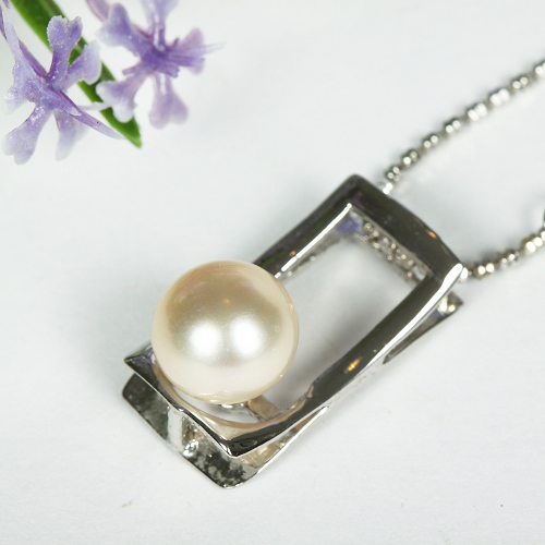 Perlenkette, Halskette Süßwasserperlen, 925er Silber, 4167 - zum Schließen ins Bild klicken